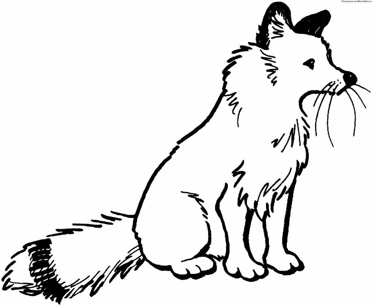 Coloring page striking fox tail