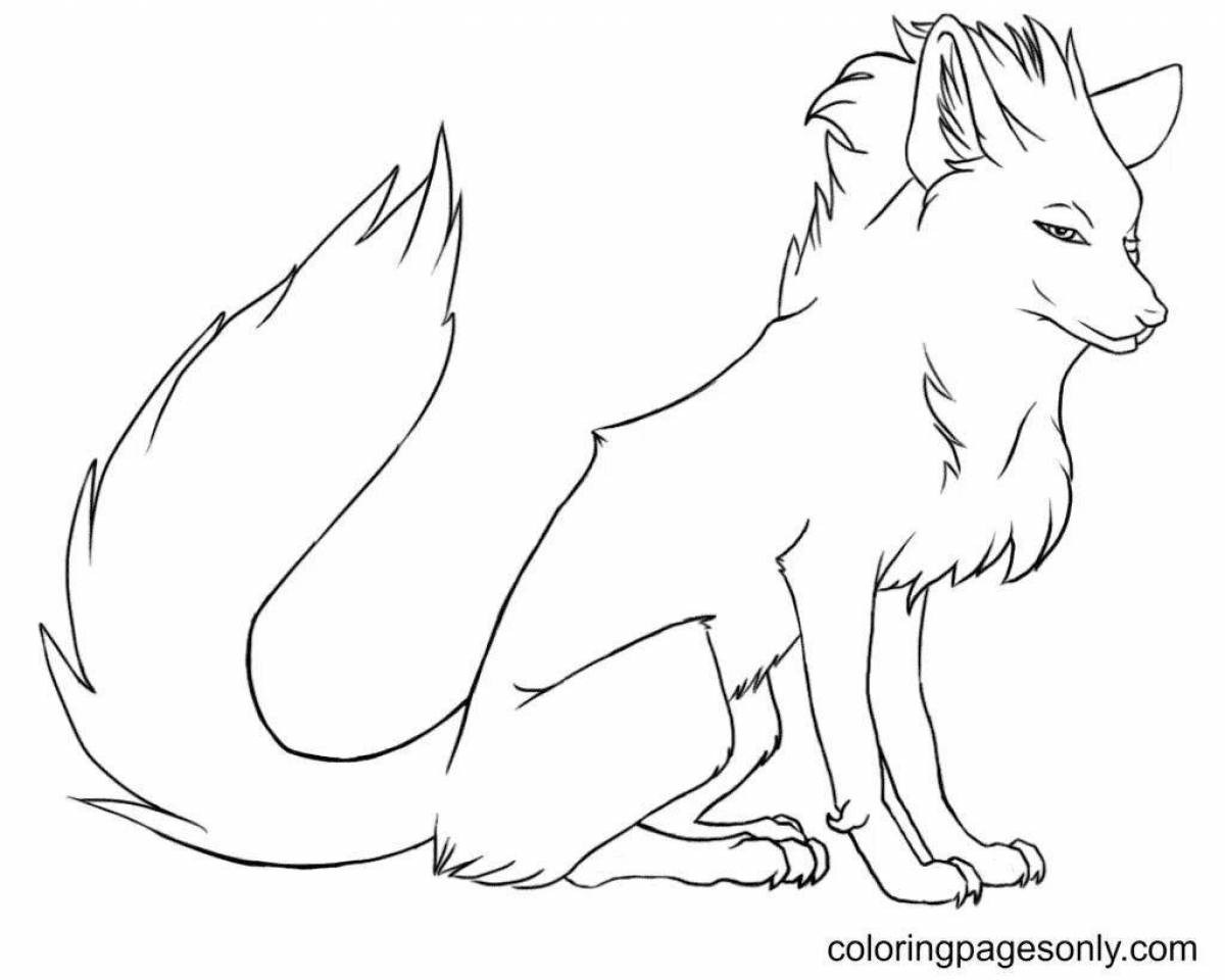 Attractive fox tail coloring book