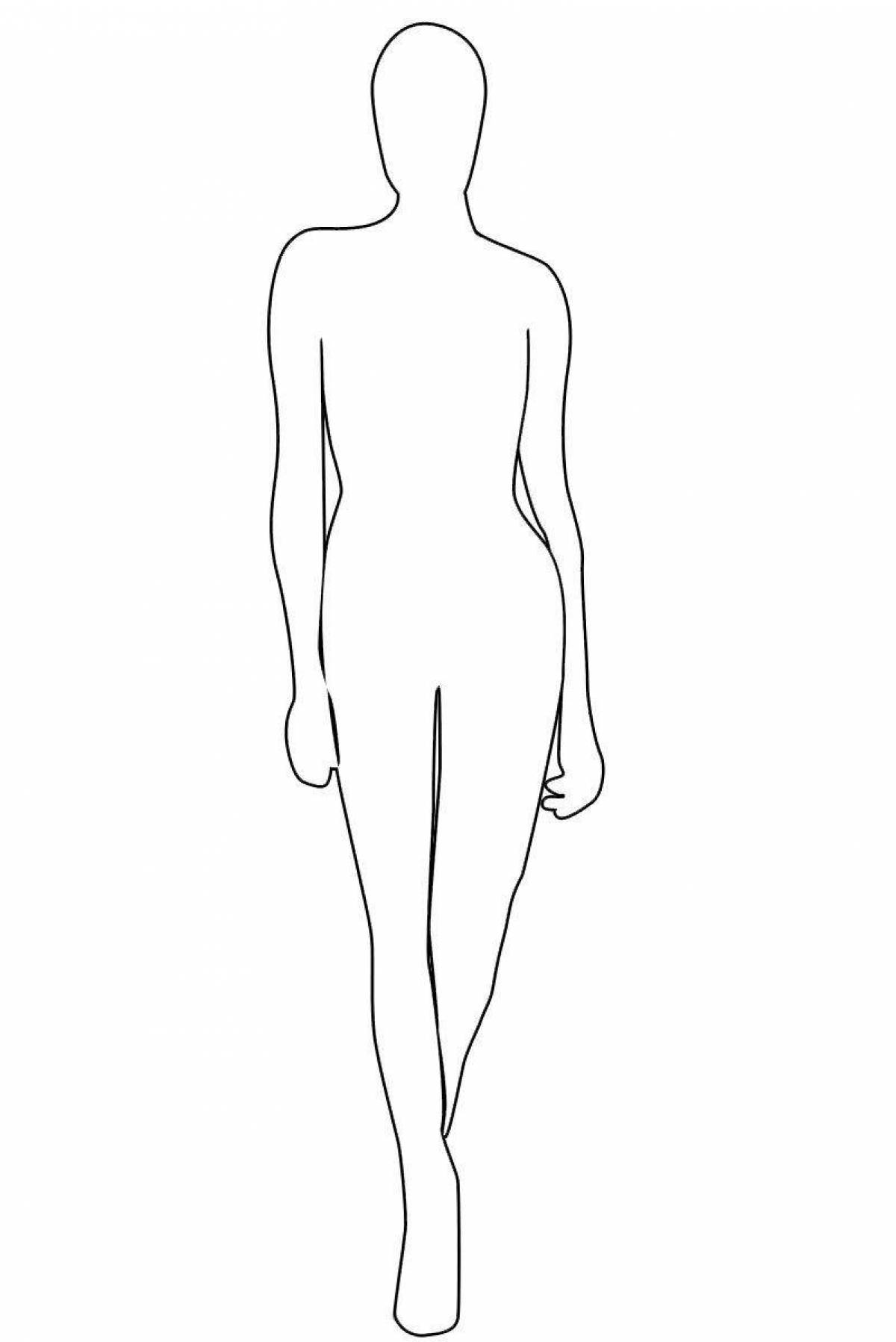 Human figure dynamic coloring page