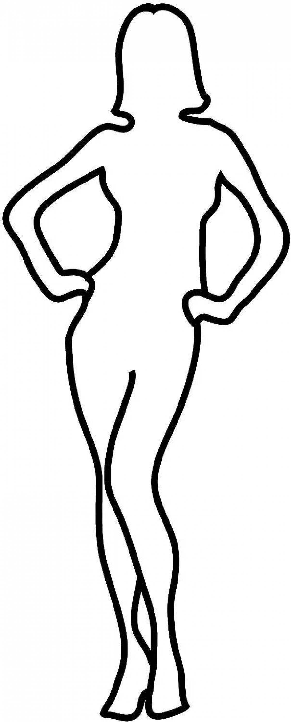 Coloring page energetic human figure