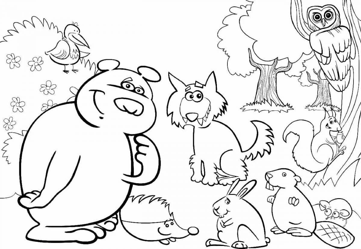 Coloring page cute animal care