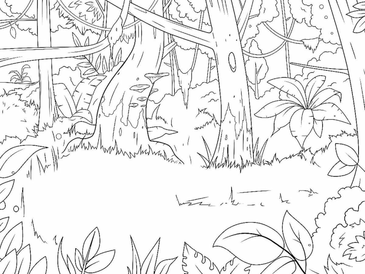 Rainforest live coloring page