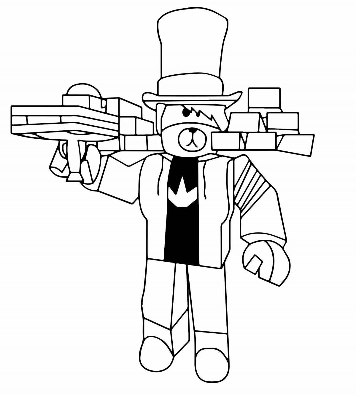 Playful roblox coloring page 3008