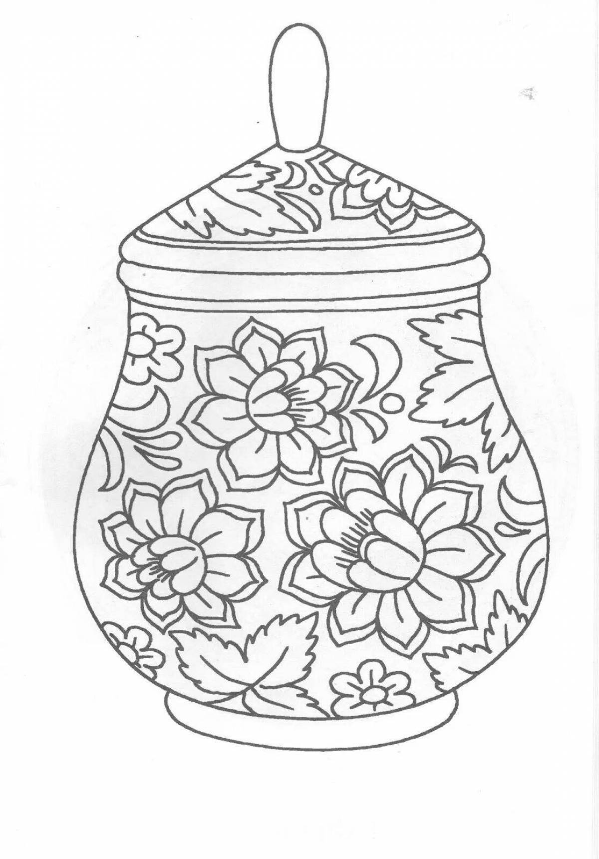 Colorful Khokhloma dishes