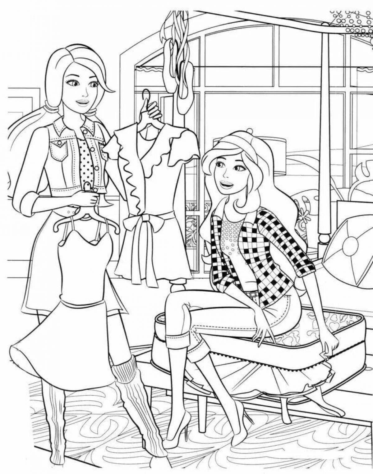 Shiny Barbie big coloring book