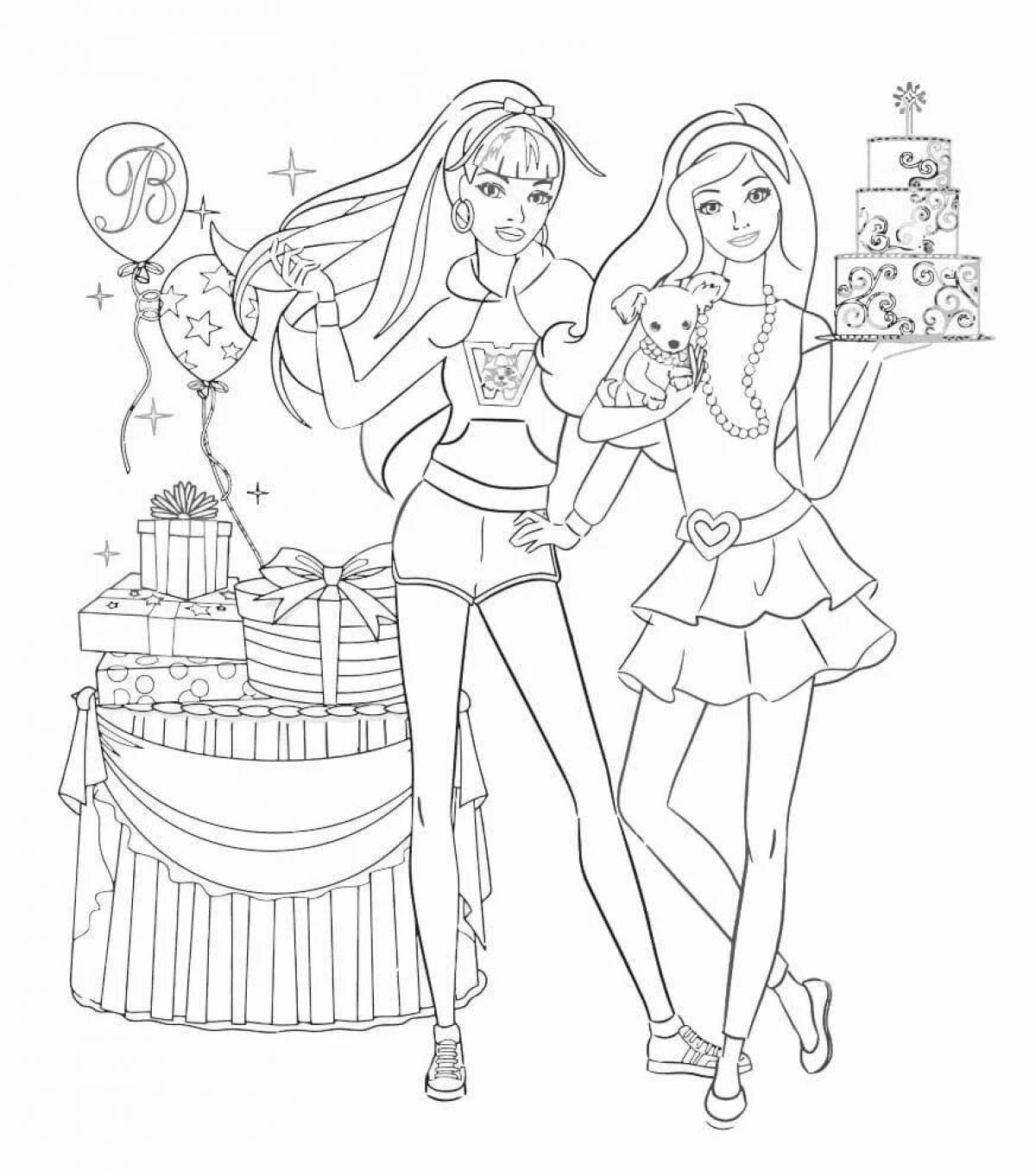 Dazzling barbie big coloring