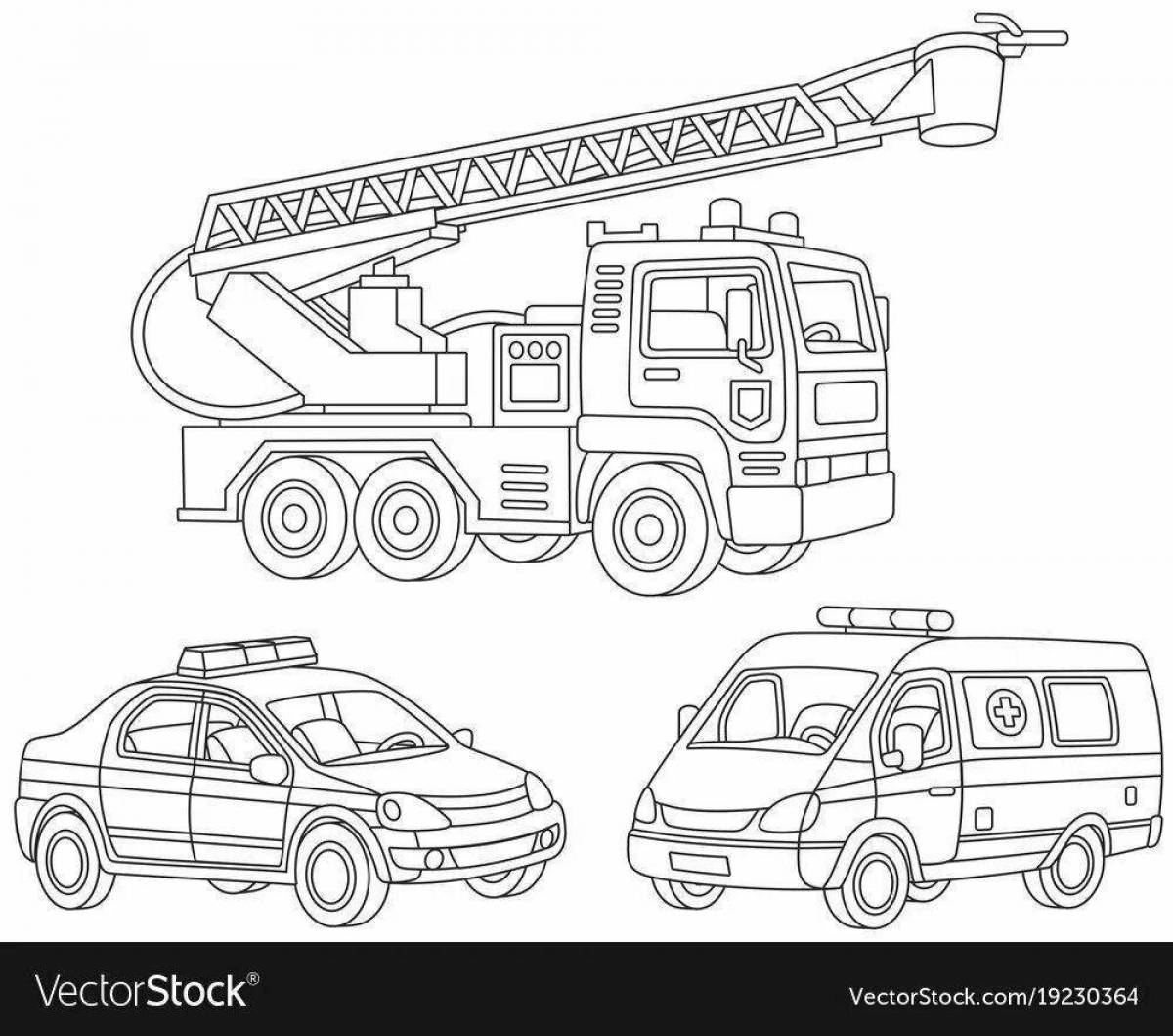 Radiant emergency service coloring page