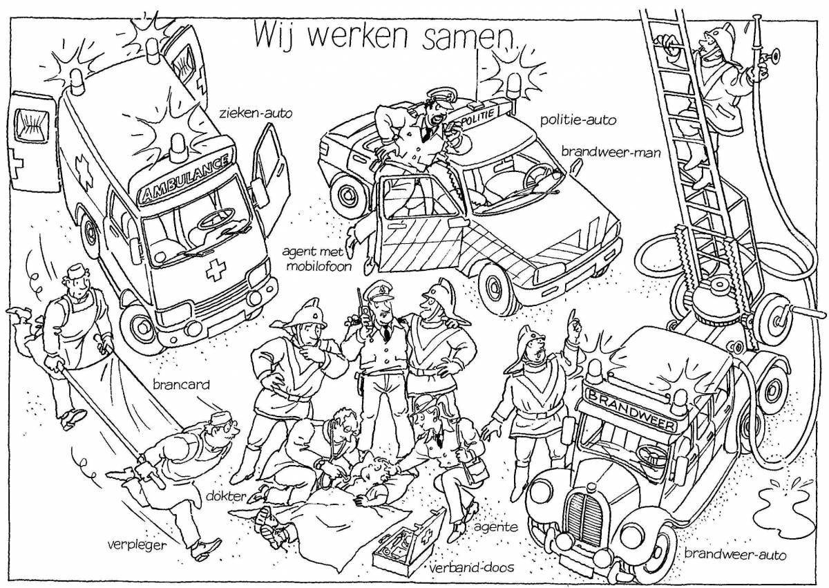 Coloring page dazzling emergency service