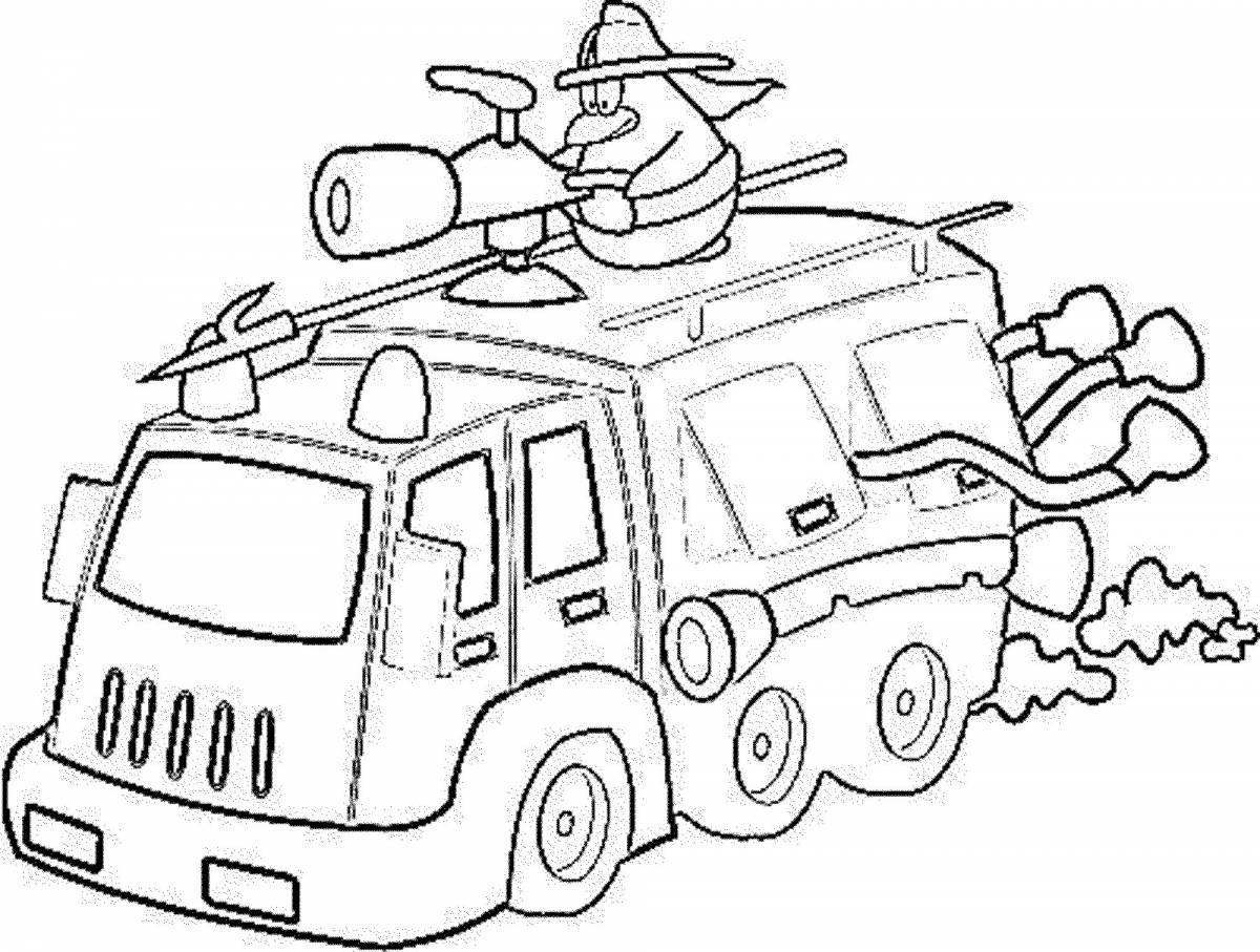 Impressive emergency service coloring page
