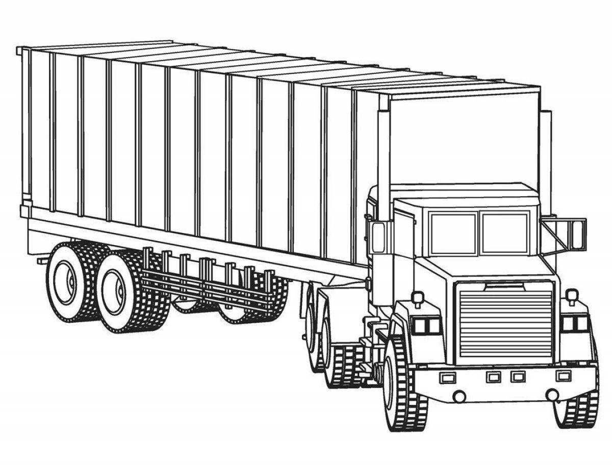 Truck transport coloring page