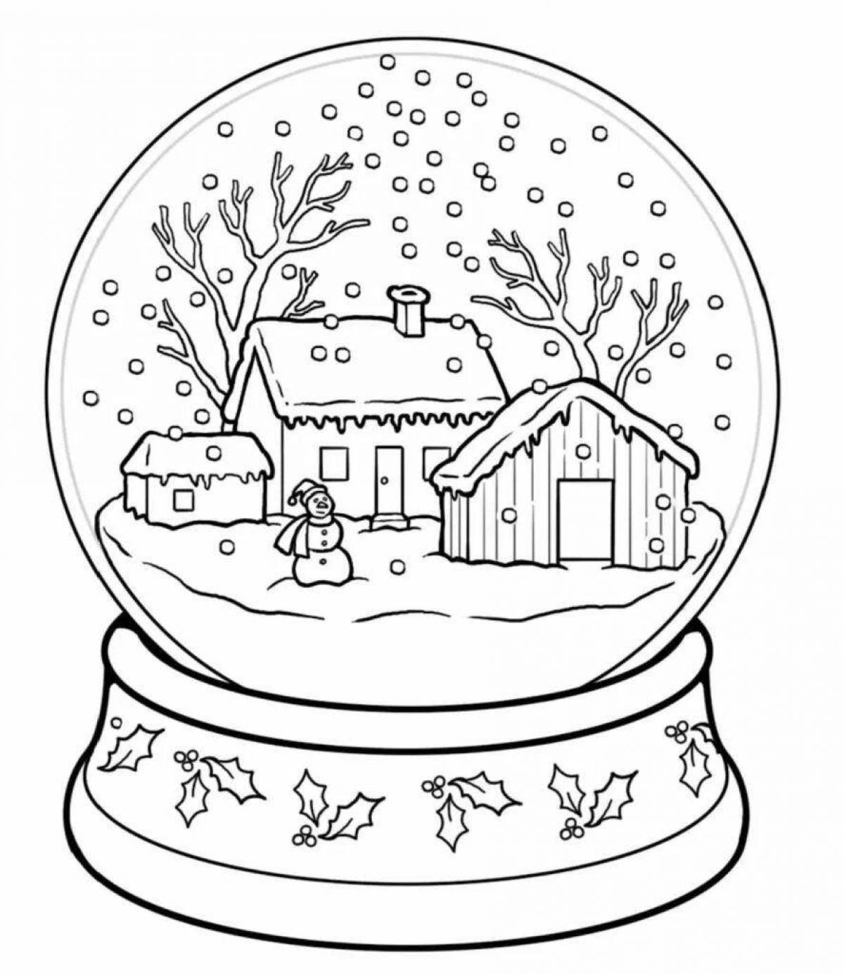 Mystical winter fantasy coloring book