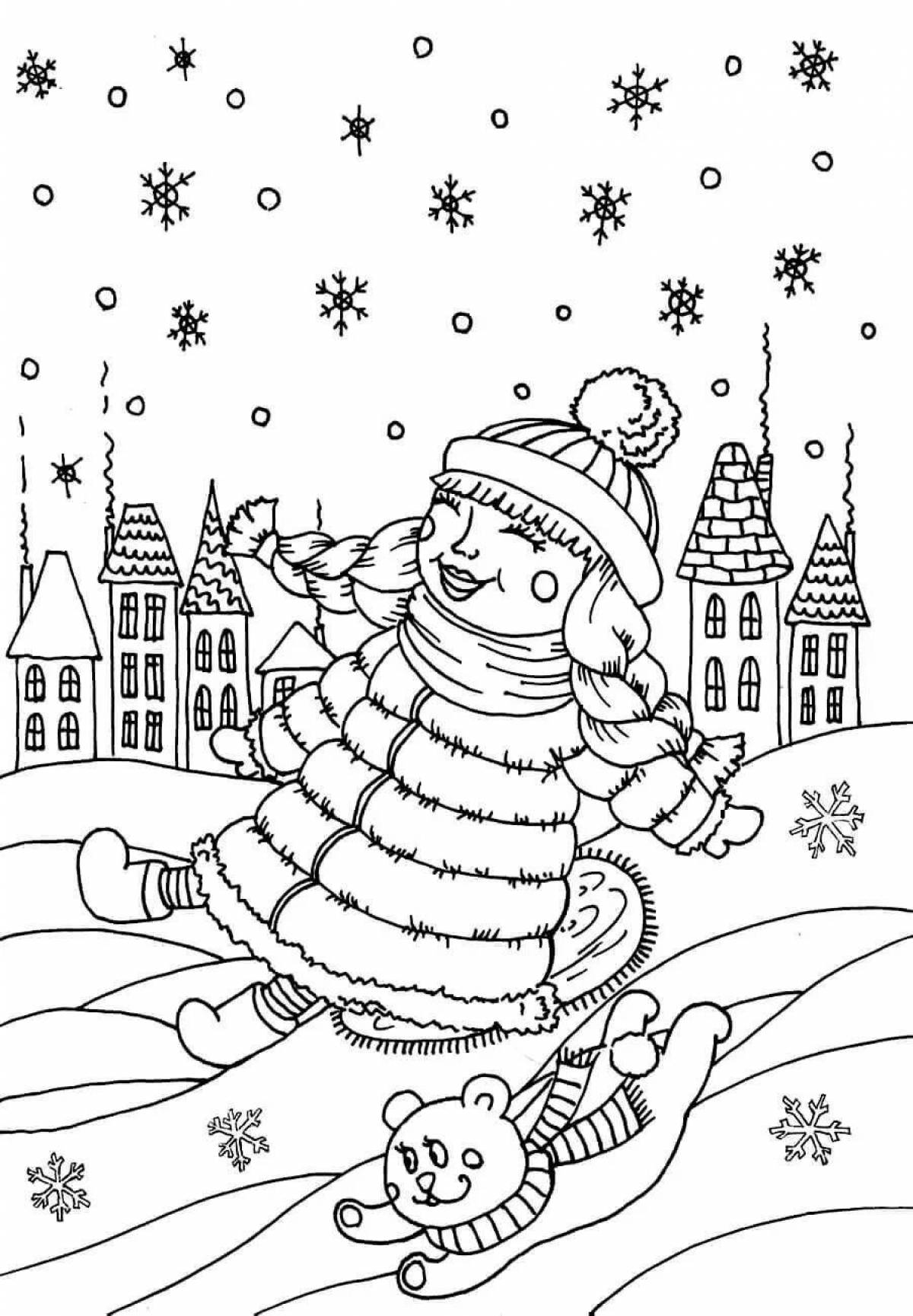 Amazing winter fantasy coloring book