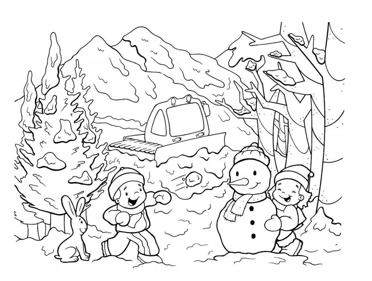 Violent winter fantasy coloring book