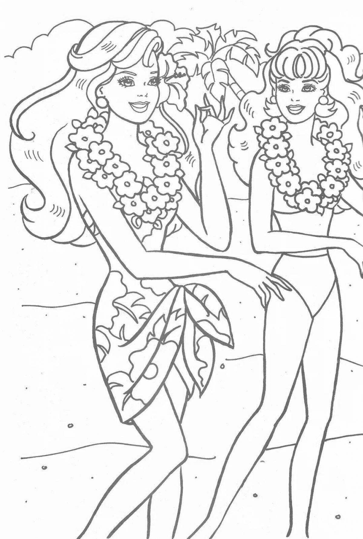 Adorable pregnant doll coloring page