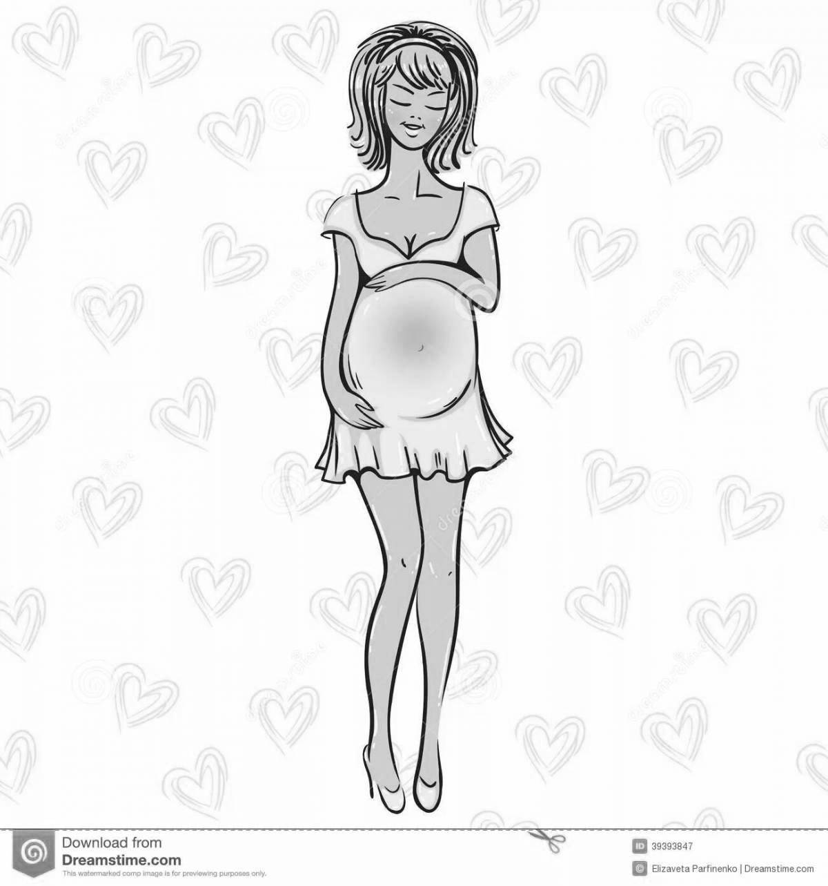 Coloring exotic pregnant doll