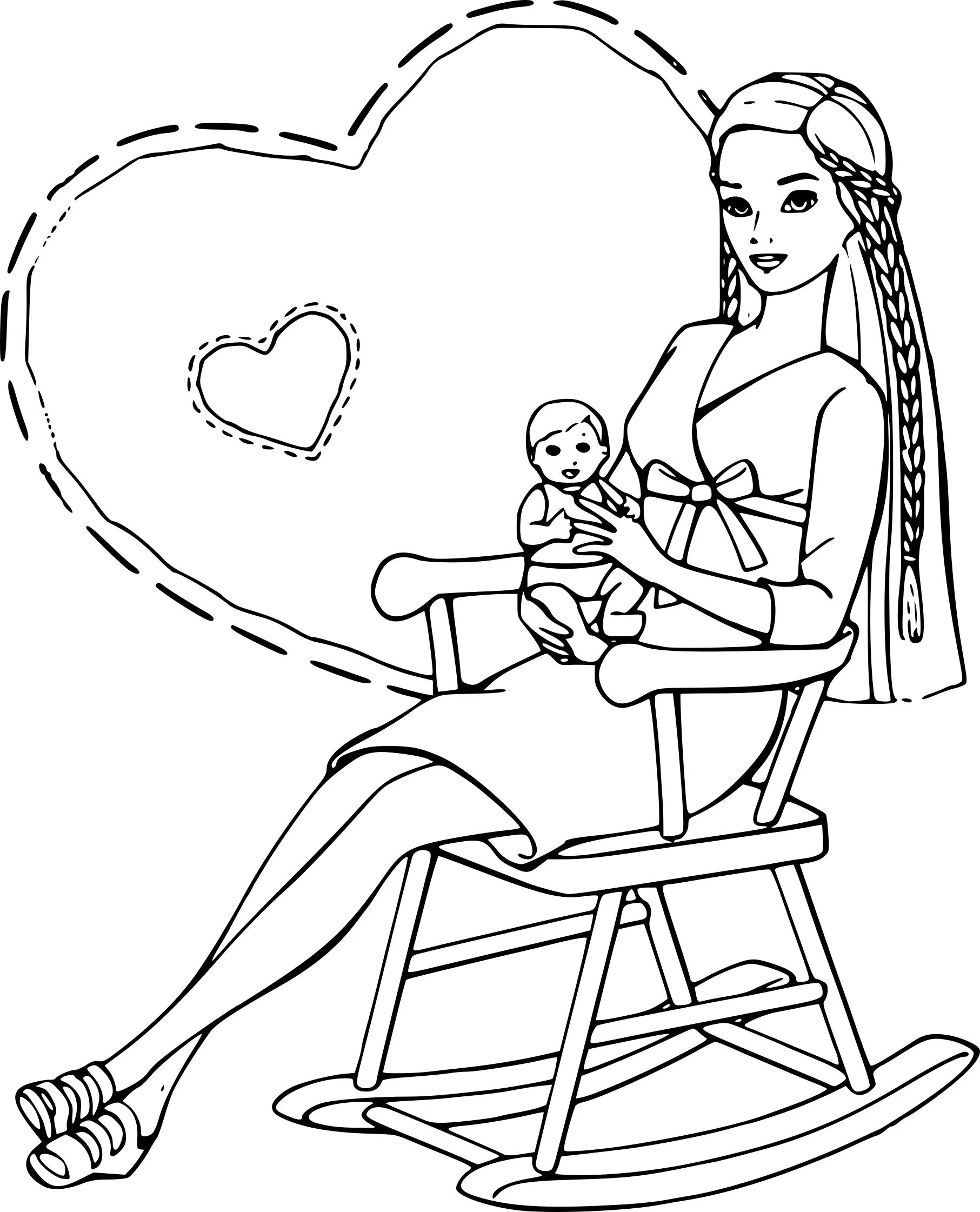 Coloring page glamor pregnant doll