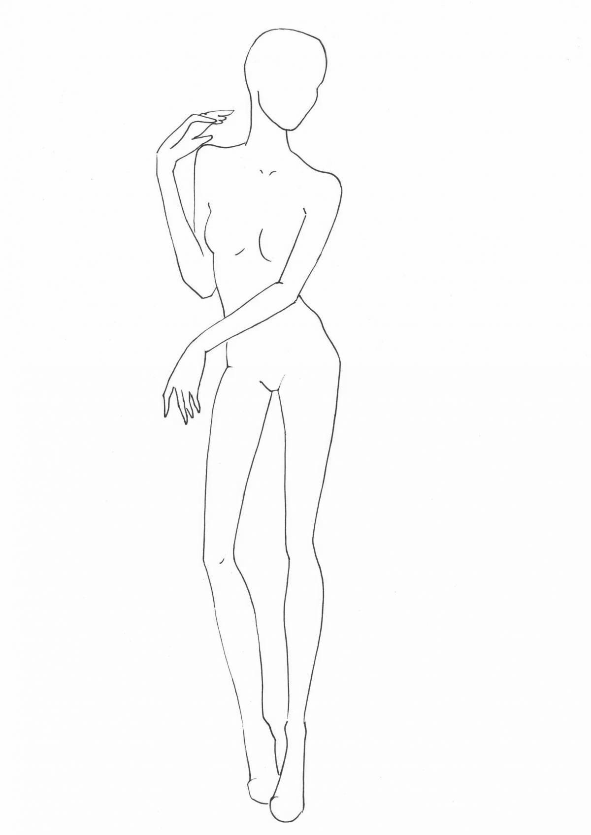 Charming girl silhouette coloring book