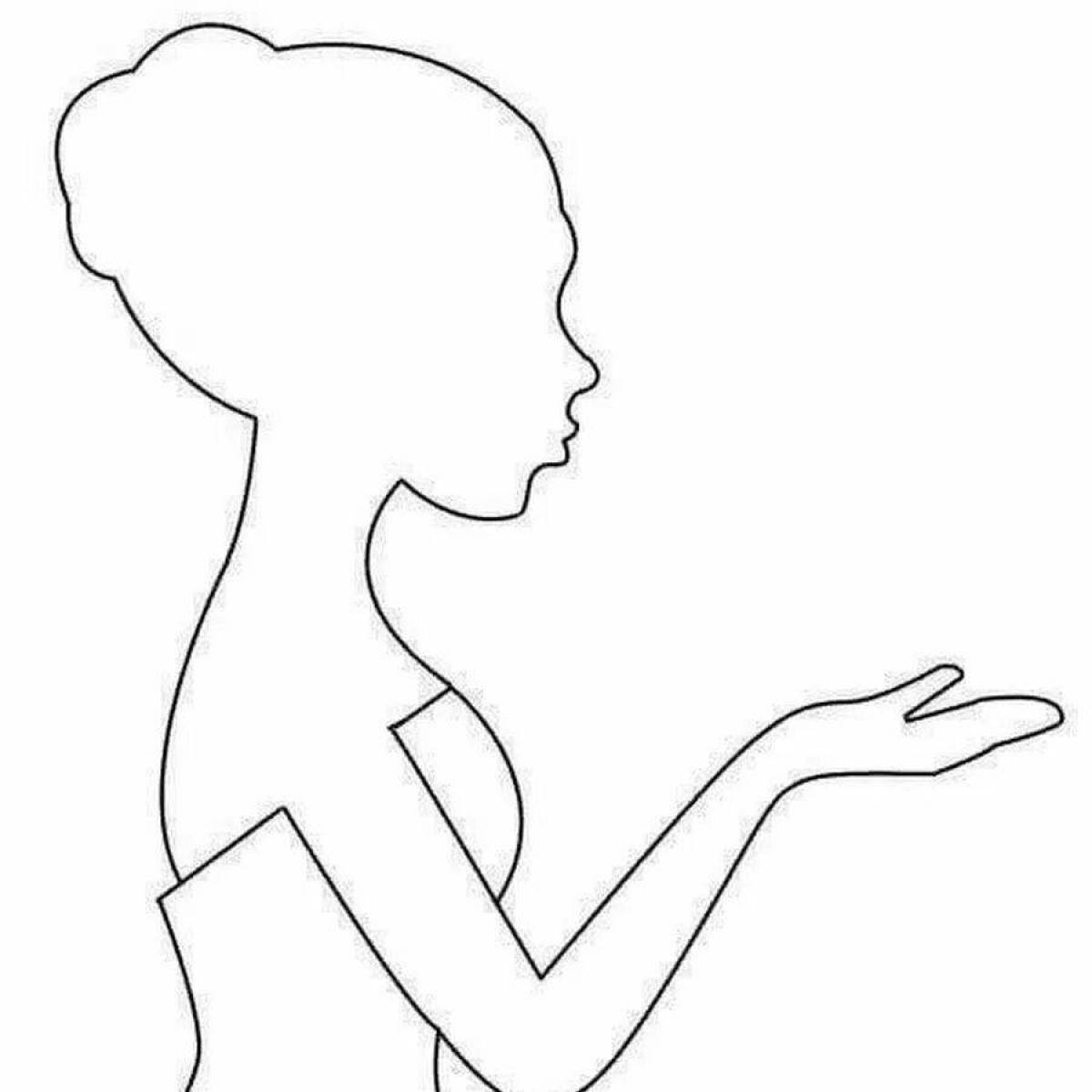 Amazing coloring girl silhouette