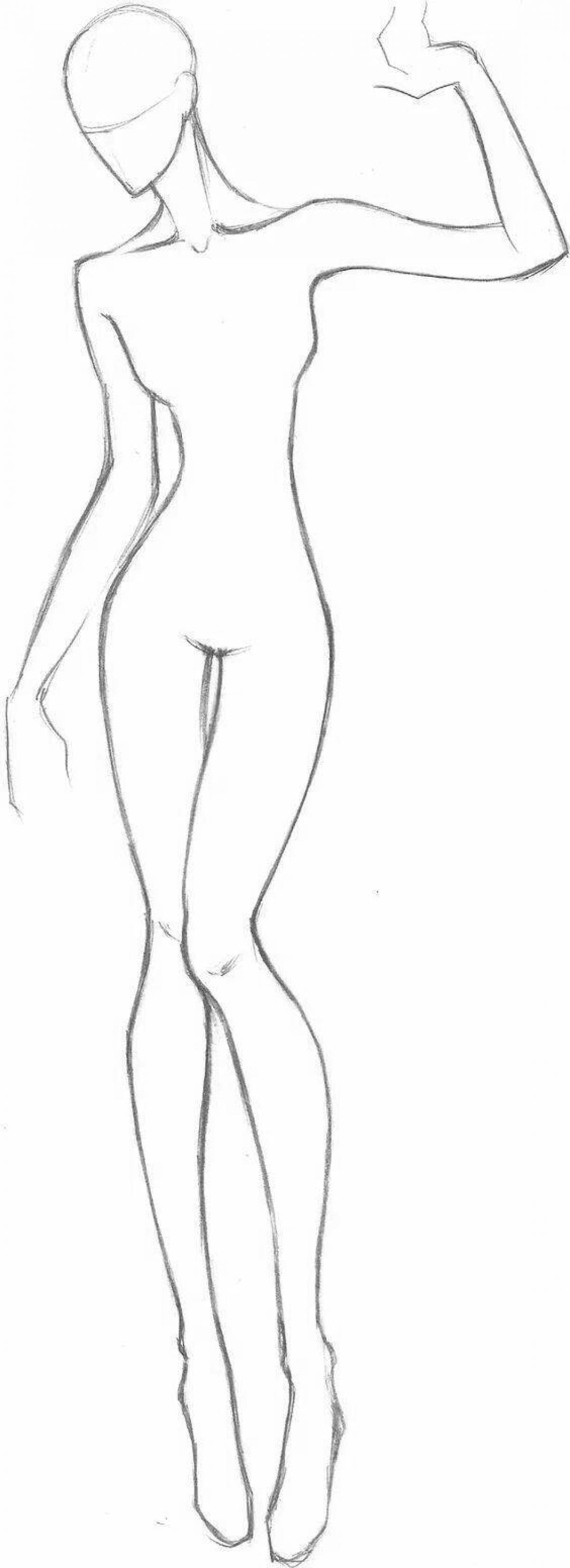 Tempting coloring girl silhouette