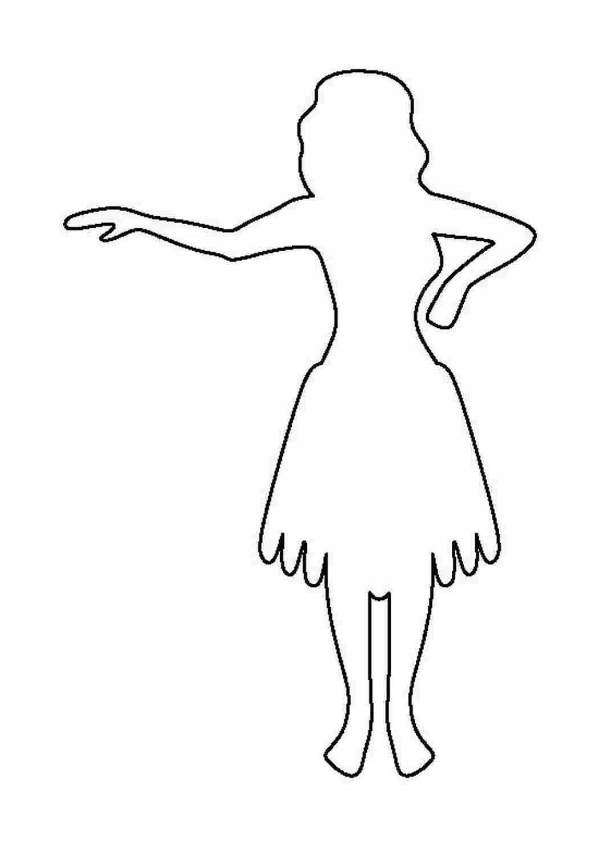 Silly coloring girl silhouette