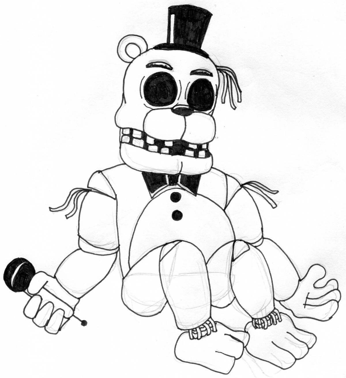 Colorful fnaf coloring page