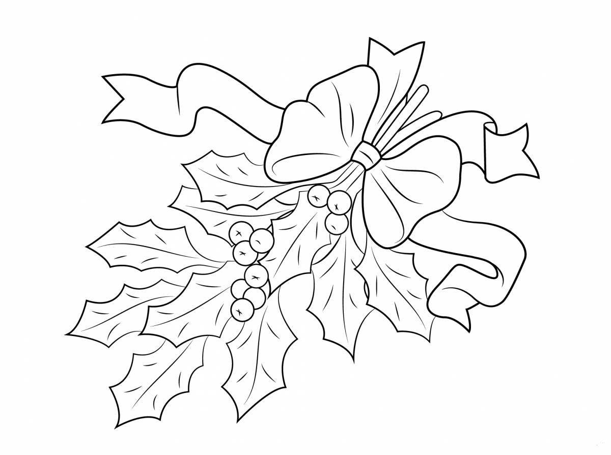 Holiday coloring Christmas flowers
