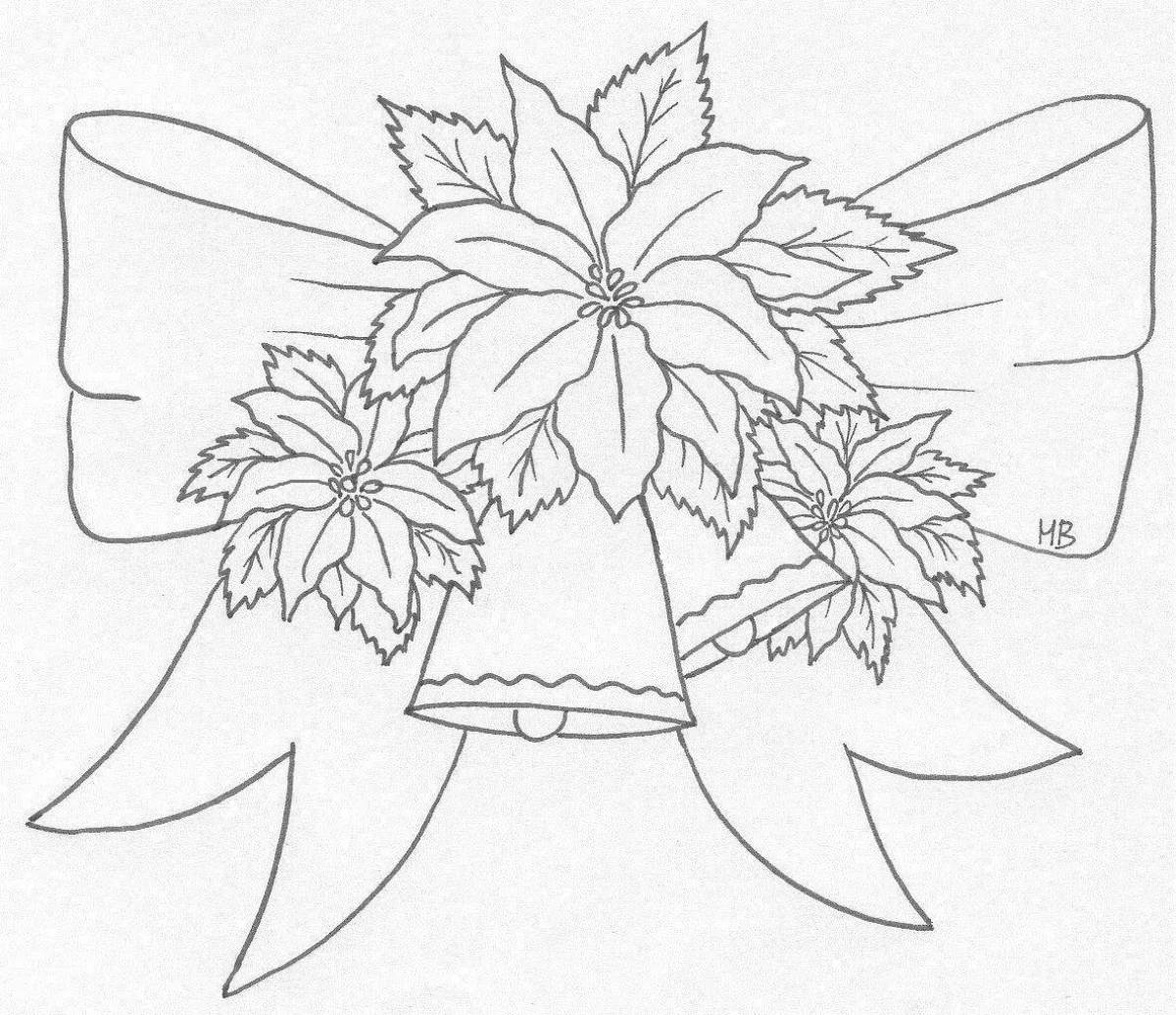 Adorable Christmas flowers coloring book