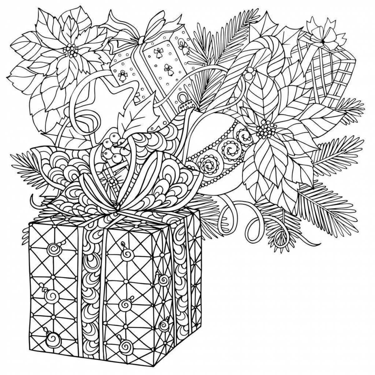 Riotous coloring of christmas flowers