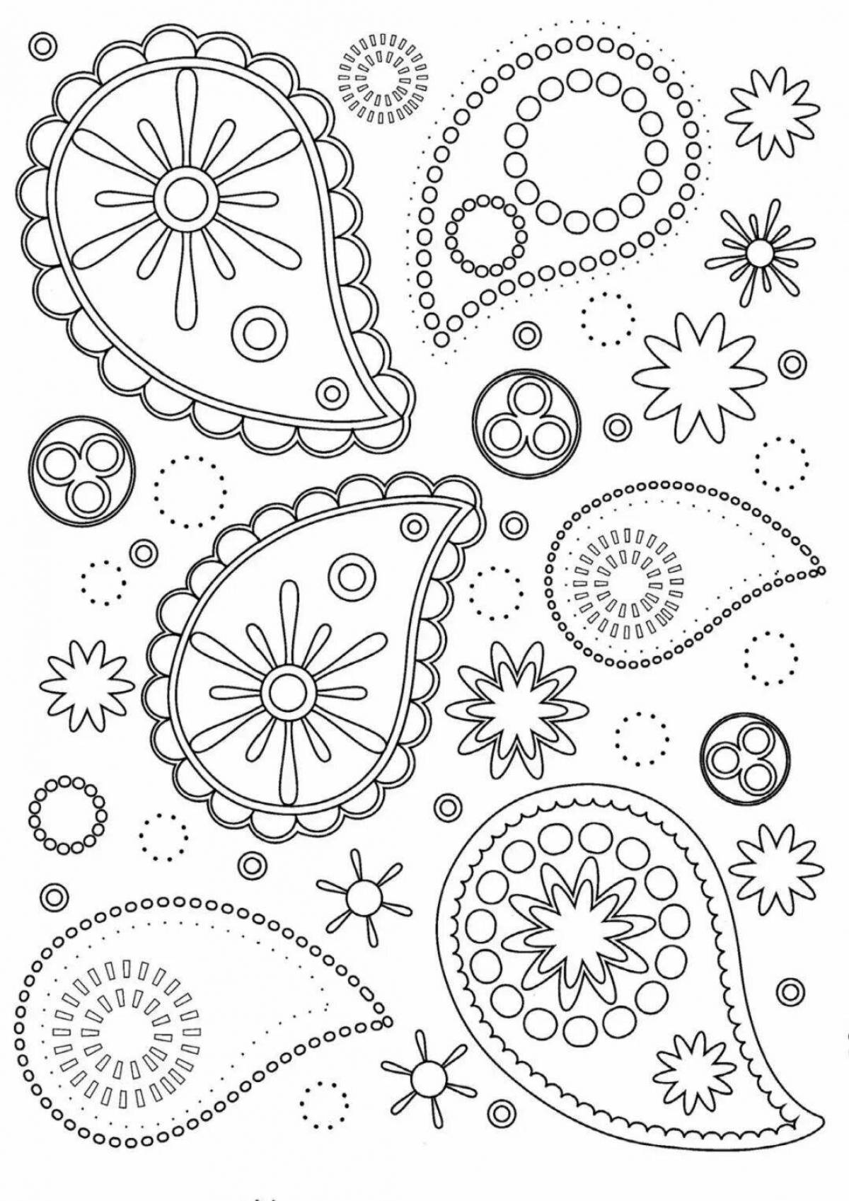 Coloring pages with small patterns