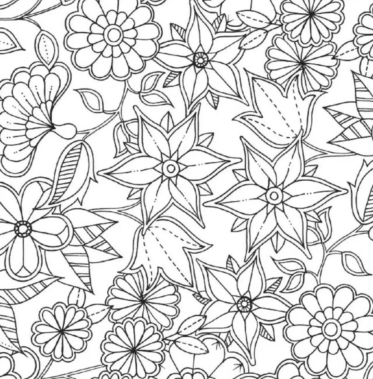 Bold coloring pages with small patterns