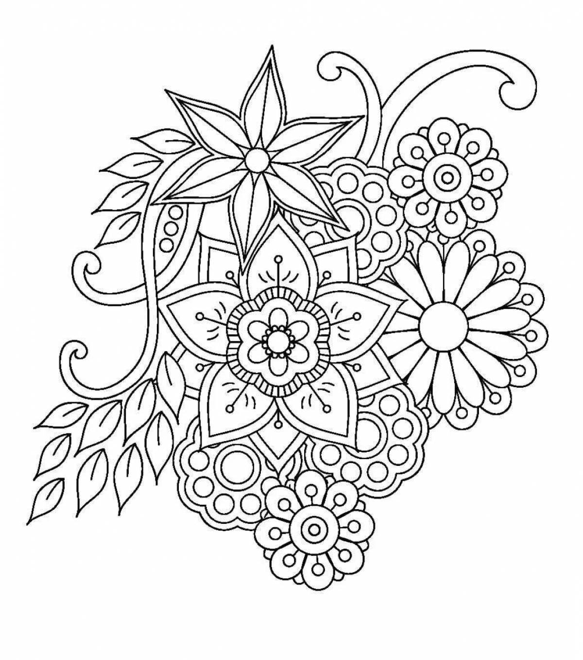 Dazzling coloring pages with small patterns