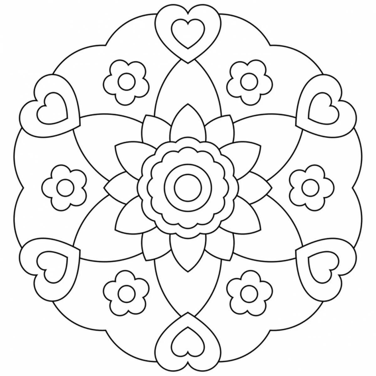 Cute coloring pages with small patterns