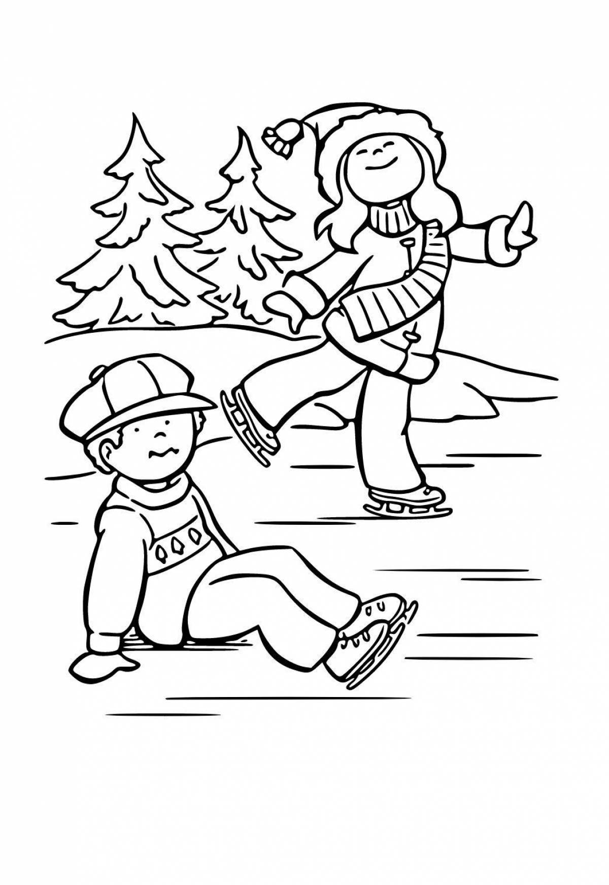 Colorful safe ice coloring page