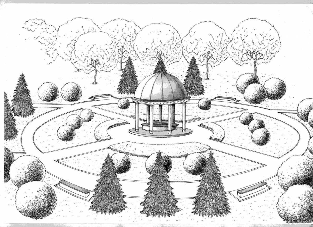 Amazing landscape design coloring book