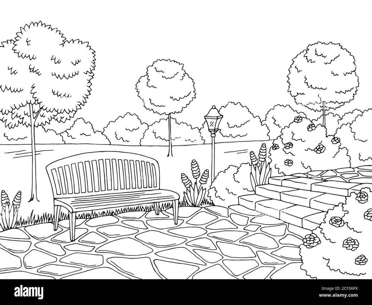 Coloring page charming landscaping