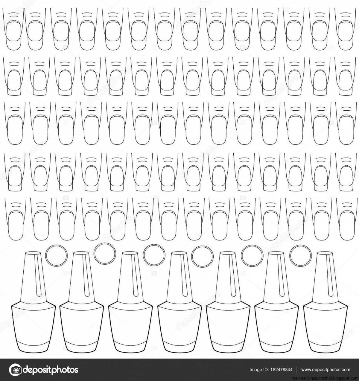 Раскраска Яркая раскраска ногтей фото