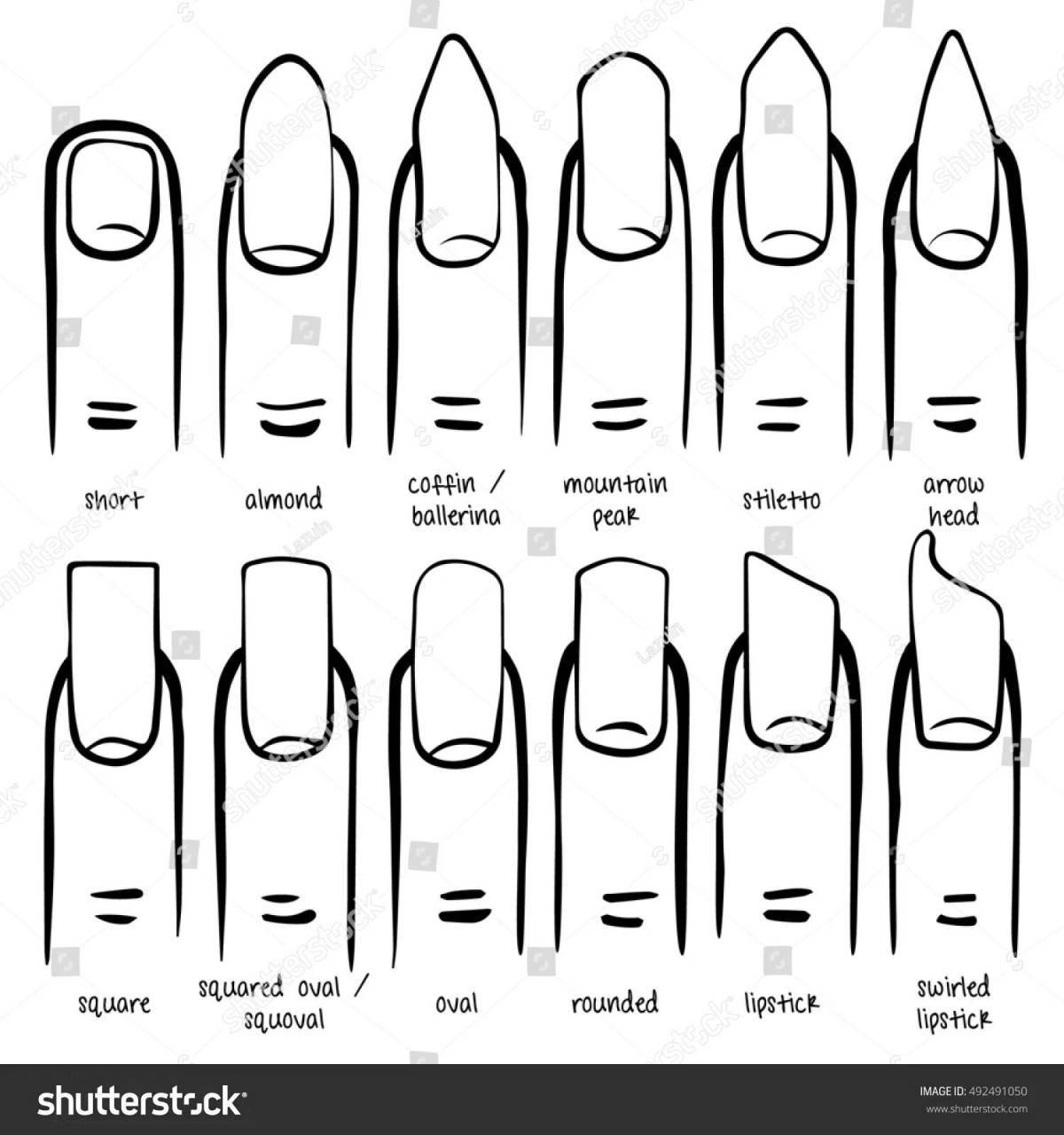 Раскраска Элегантная раскраска ногтей фото
