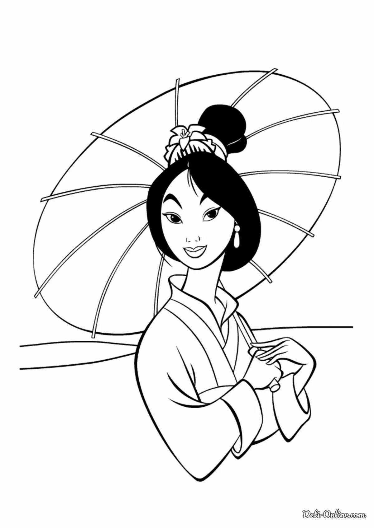 Chinese woman coloring page