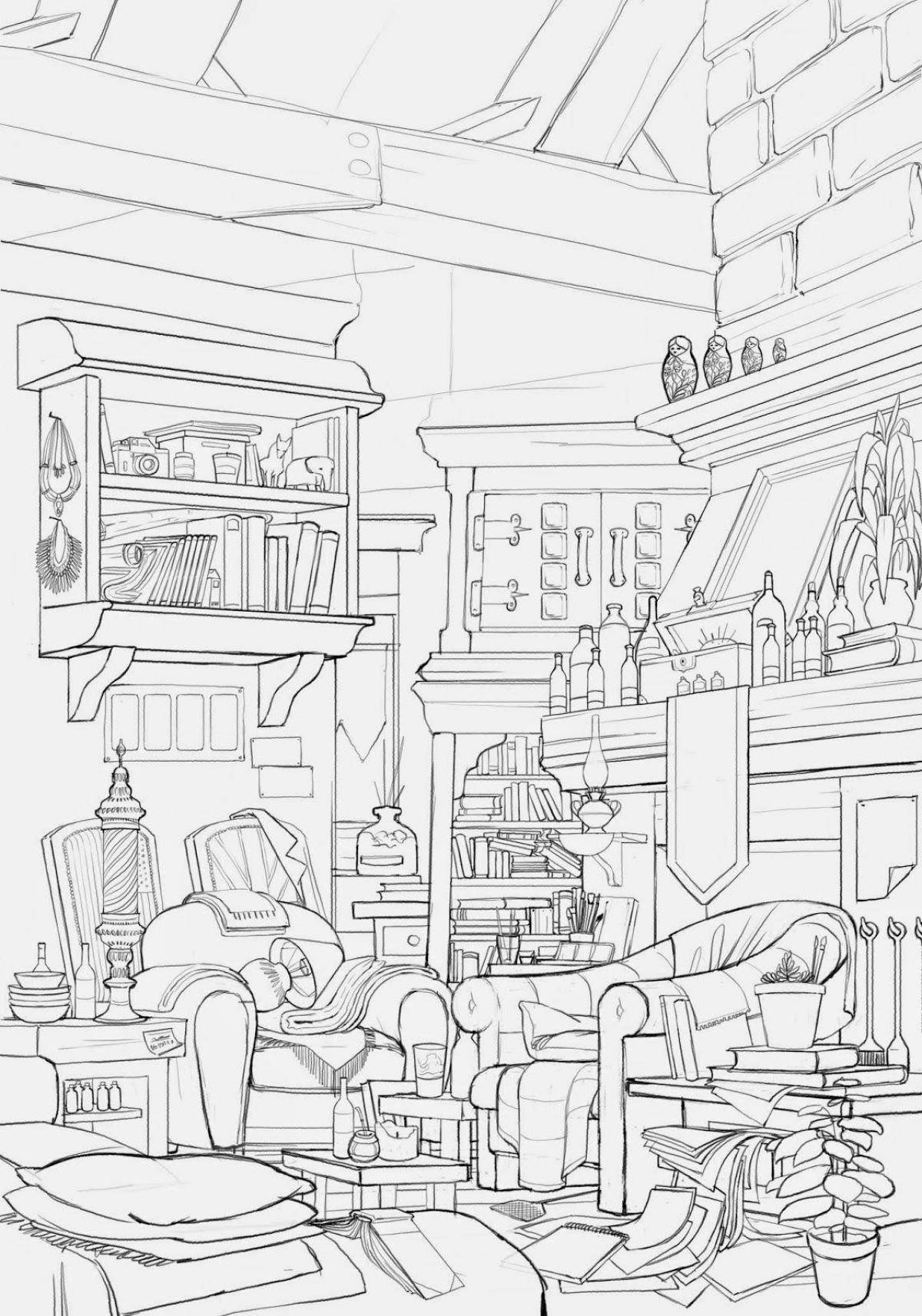 Welcome home interior coloring book