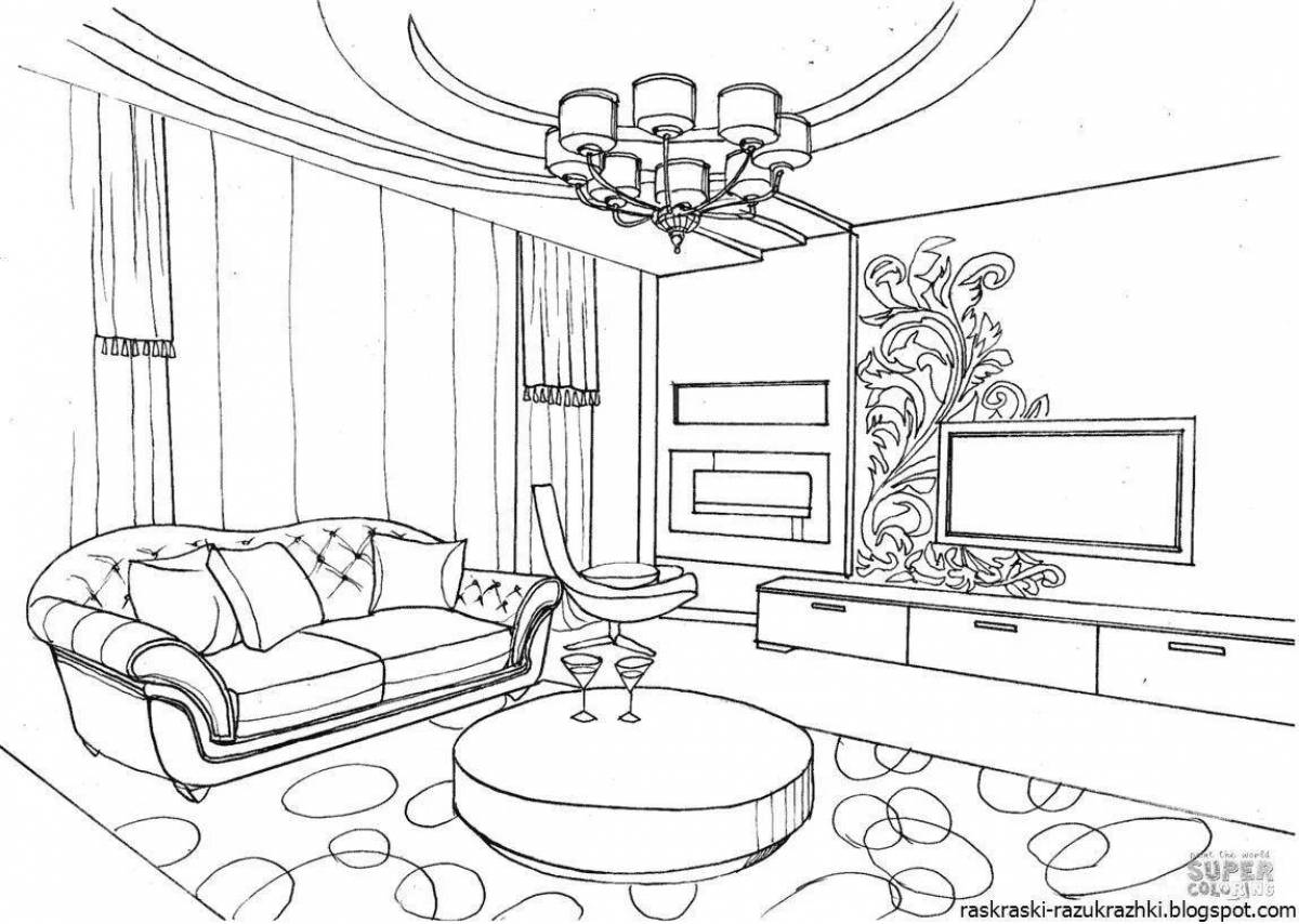 Stylish coloring home interior
