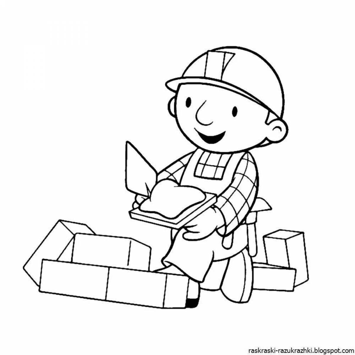 Coloring book fascinating construction professions