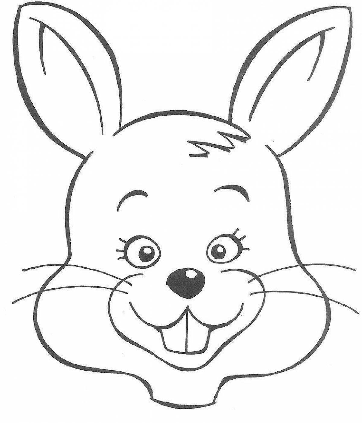 Adorable rabbit face coloring book