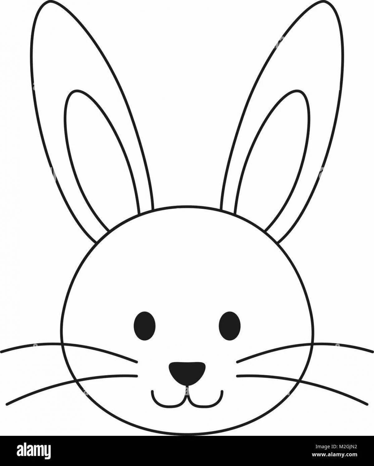 Bright coloring page bunny face