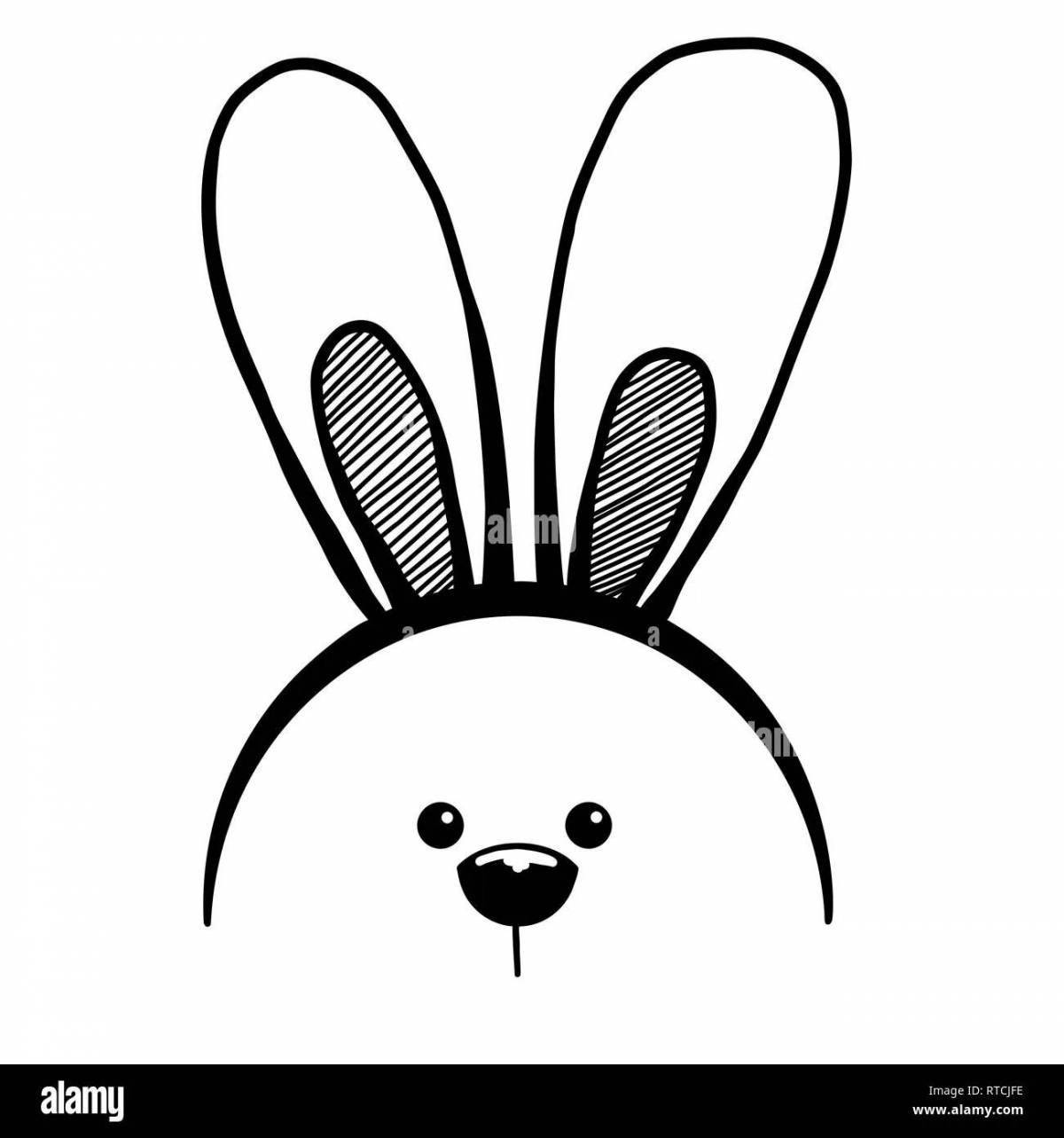 Пушистая раскраска страница кролика