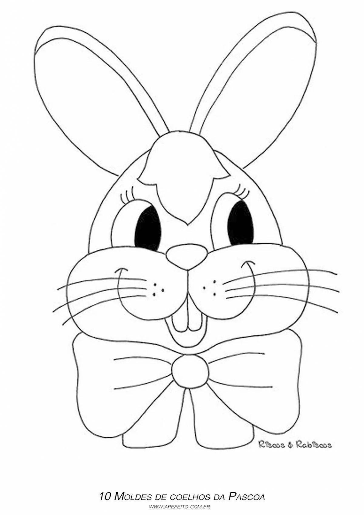 Colorful rabbit face coloring book