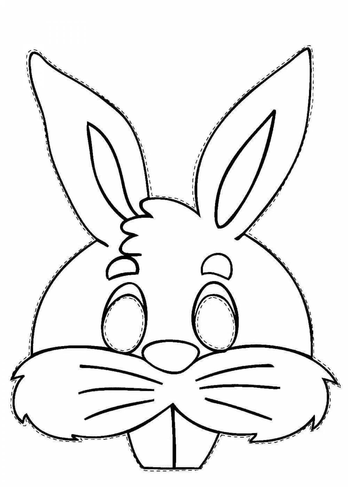 Wiggly coloring page bunny face
