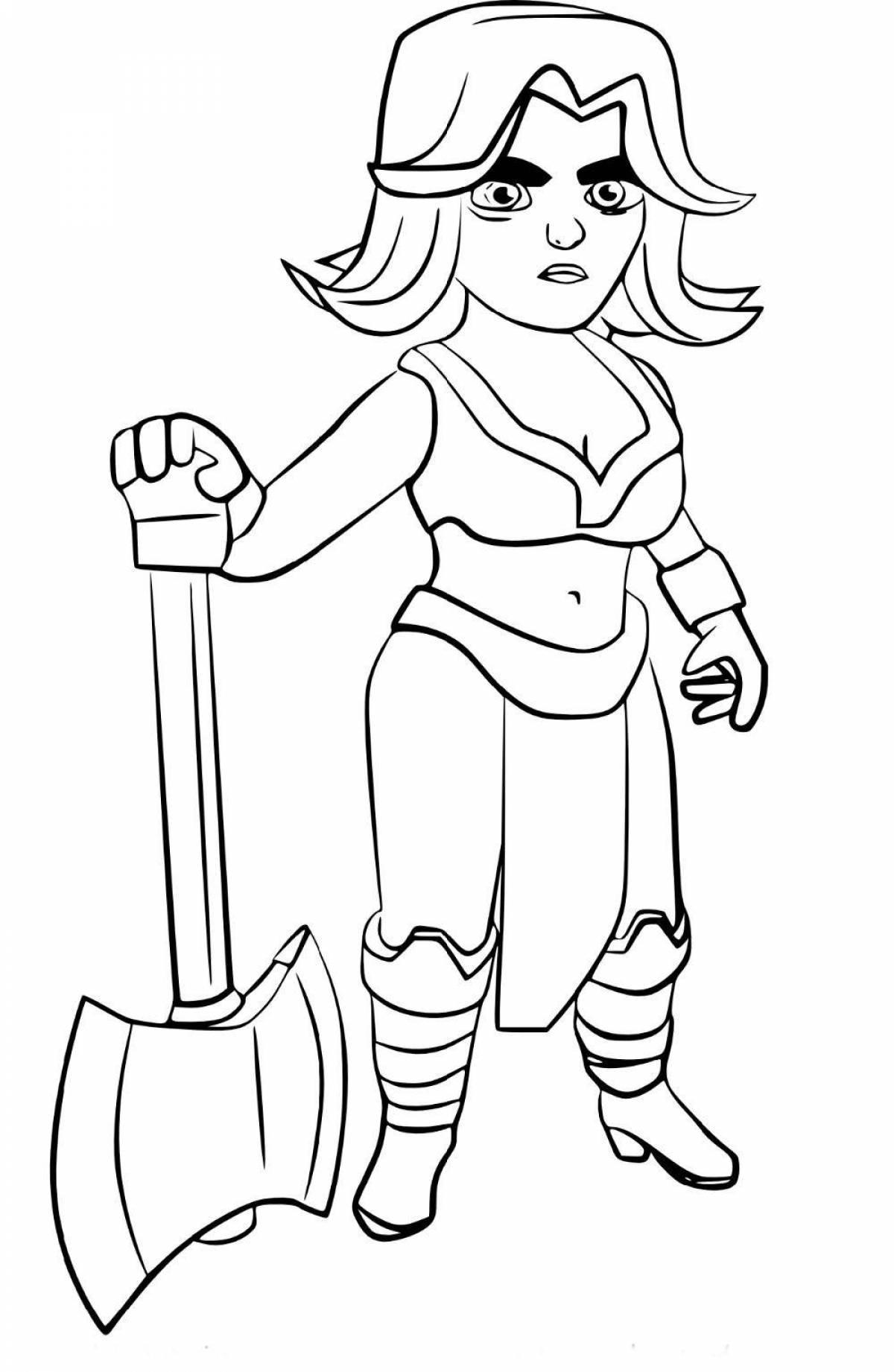 Playful clash royale coloring page