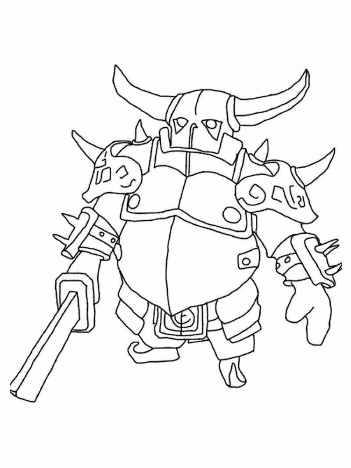 Joyful clash royale coloring page