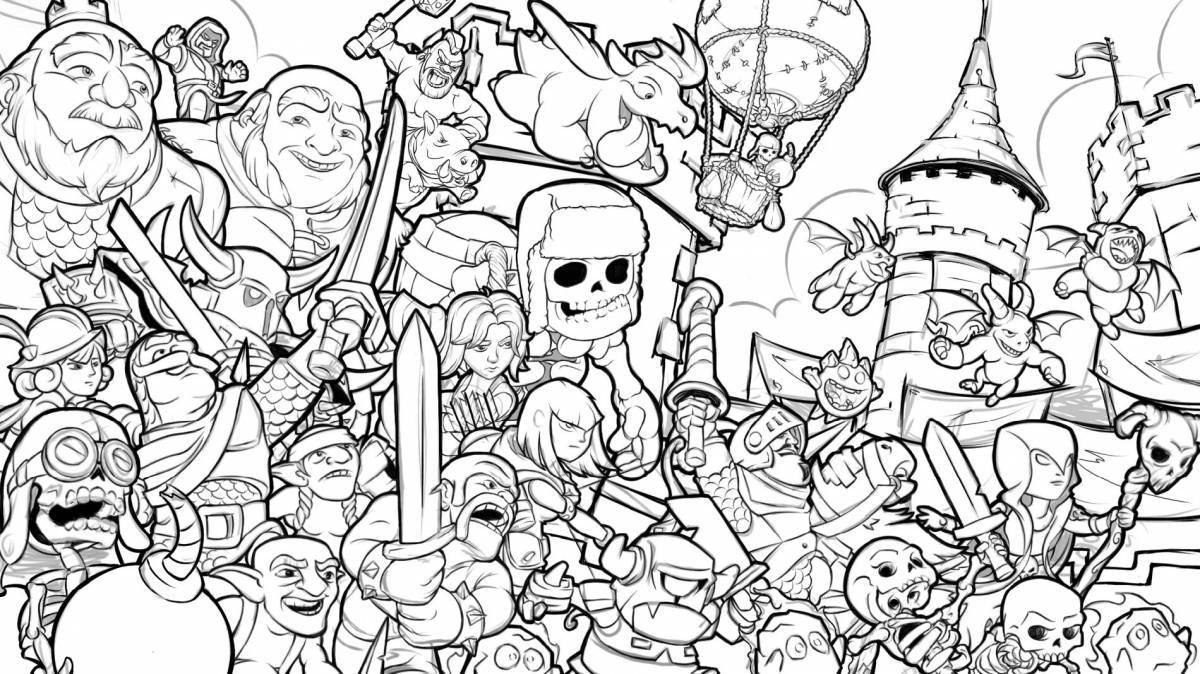 Serene clash royale coloring page