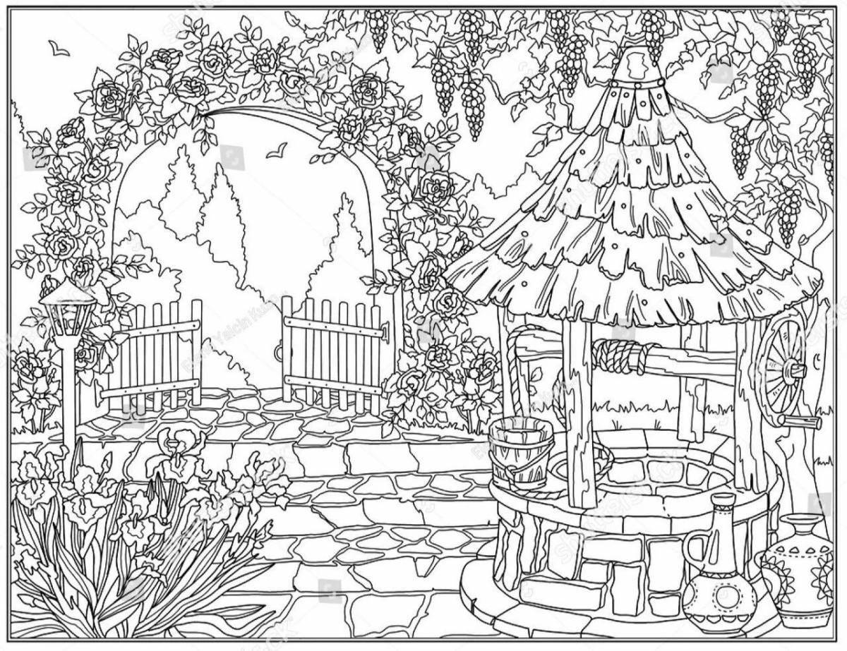 Coloring book joyful garden of time